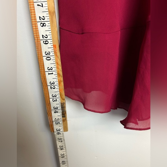 Y2K vintage California Dynasty Sz L Slip Mini Dress Sexy Red Floral Shiffon - Picture 7 of 10